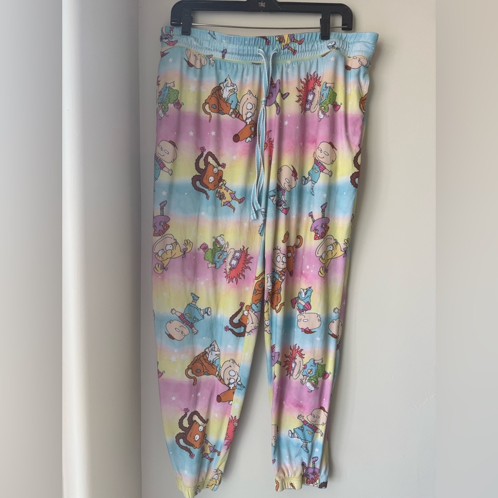 Nickelodeon Rainbow Rugrats Pajama Pants - Pink, Blue, Yellow, Cream
